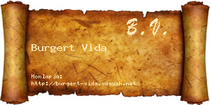 Burgert Vida névjegykártya